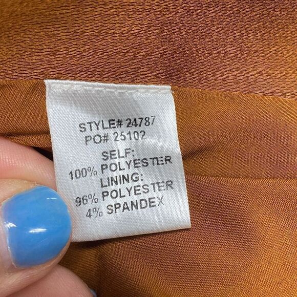 Skies Are Blue Satin Copper Double Breasted Cape Blazer Size Large NWT - Picture 8 of 13